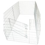 6-PANEL Flat Folding Playpen With Stepover Gate Steel 80 X 60CM - 120 X 110CM