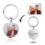 CAS102232 - Personalized Photo Heart Keyring Stainless Steel