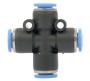 Pu Hose Fitting 4 Way Connector 6MM