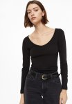 Long-sleeved Jersey Top - Black