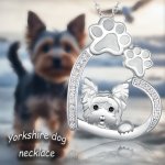 Charming Yorkshire Terrier Paw Print Necklace With Sparkling Zirconia - Perfect Gift For Girls Birthday & Animal Lovers