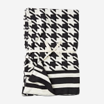Cotton Knit Throw - Monochrome Houndstooth