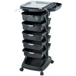 Trolley Salon 5 Removable Trays Aluminium Heat Tray Black