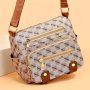 Plaid Pattern Crossbody Bag Women's Multi Pockets Purse Studded Decor Faux Leather Shoulder Bag