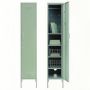 Steel Single Door Skinny Wardrobe Storage Cabinet Cupboard Locker - Matcha Green