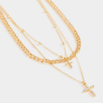 Multi Layered Cross Necklace