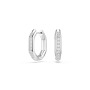 SWAROVSKI Dextera Hoop Earrings Octagon Shape Round Cut White Gold-tone Plated