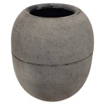 Metal Round Flower Vase Small Beige
