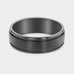 Zirconium Men&apos S Matt Centre Ring
