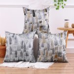 1 PC Vintage Throw Pillow Cover Stripe Gold Yarns Jacquard Home Accessories Living Room Sofa Bedroom Contemporary Style Zipper P
