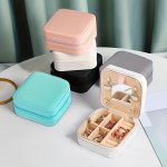 Minimalist MINI Square Jewelry Box Lightweight Solid Color Travel Organizer Portable Dustproof Container Christmas halloween Gif