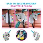 Kids Soft Unicorn Travel Pillows With Seat Belt Covers