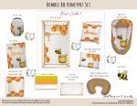 Cot Duvet Bedding Bumble Bee Honeypot Set Neutral