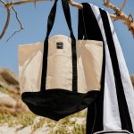 Canvas Oversized Tote Bag Natural And Black