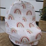 Car Seat Cover Boho Dot Rainbow Sage Rust And Beiges Set