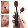 Pet Ear Cleaning Brush With Soft Plastic Bristles Gentle Paw Cleaner For Dogs And Cats Comfortable Oval Shaped Handle
