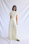 Yuki Wide Leg Pants - Large Oatmeal