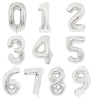 1PC Silvery Foil Number Balloons 40.64CM Foil Number Balloon Happy Birthday Party Decoration Scene Decor Holiday Accessory Birthday Party Supplies Home Decor