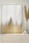 Goldair Gold Dash Wall Art In White