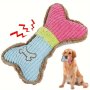 1PC Cute Bone Design Pet Grinding Teeth Squeaky Plush Toy Chewing Toy For Dog Interactive Supply