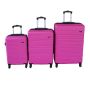 Pink 3-PIECE Abs Luggage Set With Combination Lock And Telescoping Handle