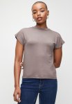 Edit High Neck V l Easy T-Shirt - Taupe