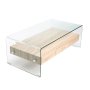 - Hooch 120X60CM 12MMTEMPERED Glass Coffee Table With Drawer - Oak