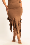 Araya Waterfall Ruffle Skirt - Pinecone - L