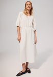 Drawstring-waist Cotton Dress - White