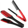 2 Pack Double-sided Boar Bristle Hair Straightening Brush Comb