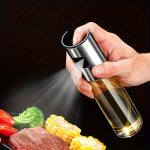 1PC 100ML Premium Glass Olive Oil Sprayer For Cooking And Outdoor Camping - Easy To Use Kitchen Oil Spray Bottle With Adjustable