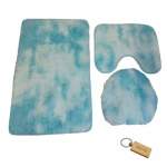 Plush Smte-sumptuous Comfort: And Fluffy Toilet Seat Cover+smte Keyring Blue Mix With Keychain