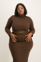 Kora Poloneck Cropped Top - Pinecone - 2XL