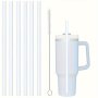 6PCS Replacement Strawes Compatible With Stanley 40OZ 30OZ Cup Tumbler Reusable Straws With Straw Cleaning Brush