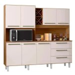 Ajax Kitchen Cabinet With 7 Doors And 3 Drawers Cinnamon sand