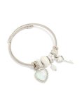 Sterling Silver The Secret Key & Heart Charm Bracelet