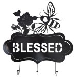 Blessed Wall Fixture With Hooks Steel Black