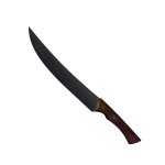 Churrasco Butcher Knife With Darkened Stainless Steel Blade And 10" Wooden Handle