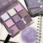 9 Colors Eyeshadow Palette Matte Shimmer Glitter Finish Smokey Grey Purple Light Pink Eyeshadow Palette For Music Festival