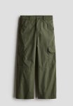 Wide Cargo Trousers - Khaki Green