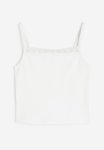 Lace-trimmed Strappy Top - White