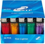 Flint Disposable Glass Gas Lighter
