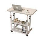 Zs - Laptop Desk With 2 Shelves - Height Adjustable - Wood