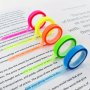 5 Roll Stickers Index Tabs - Transparent Fluorescent Colors Sticky Note Flags School & Office Supplies Stationery Gift Set