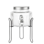 2.5L Ribbed Glass Beverage Dispenser With Tap & Stand