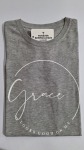 Ladies Grace Looks Melange Grey T-Shirt - 2XL