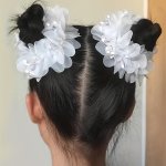 2PCS Toddler Girls Faux Pearl Flowers Decor Hair Tie Ideal Choice For Gifts