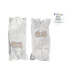 Baby Socks Anti Slip Grey Bow 6-12M