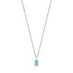 Turquoise Drop Pendant Silver Necklace