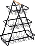 - 3 Tier Fruit Basket Iron Vegetable Bowl